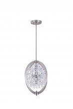 Lit Up Lighting LIT5841SN+CH - 14" 4x50W G9. Dual Moiunt pendant /Semi-Flush Mount in Satin Nickel frame inside chrome